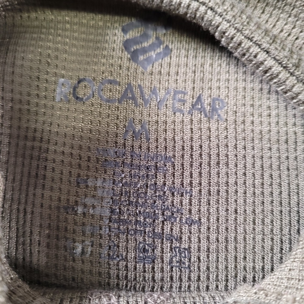 Rocawear Long Sleeve Army Green Camo Thermal Shirt Hoodie Mens Size Medium - Picture 5 of 8